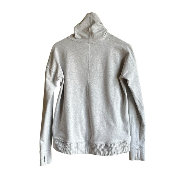 Lululemon Stress Less Pullover Size 6 Heathered Core Ultra Light Grey Cowl - Picture 3 of 12